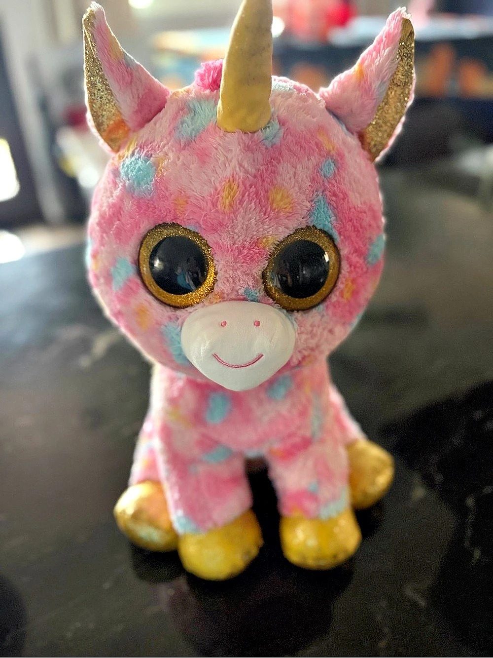 Ty Fantasia the Unicorn (Large Size) Pink & Blue Plush Toy